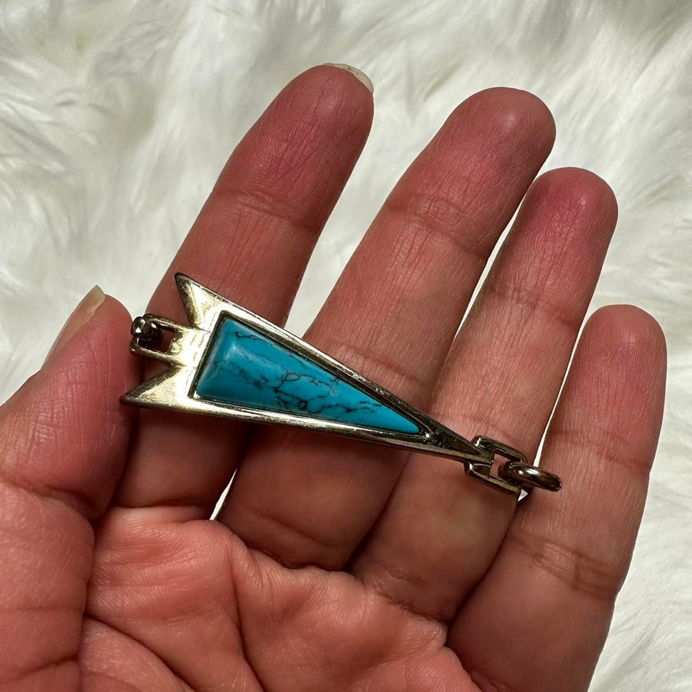 Turquoise Stone Silver Bracelet - Picture 3 of 3